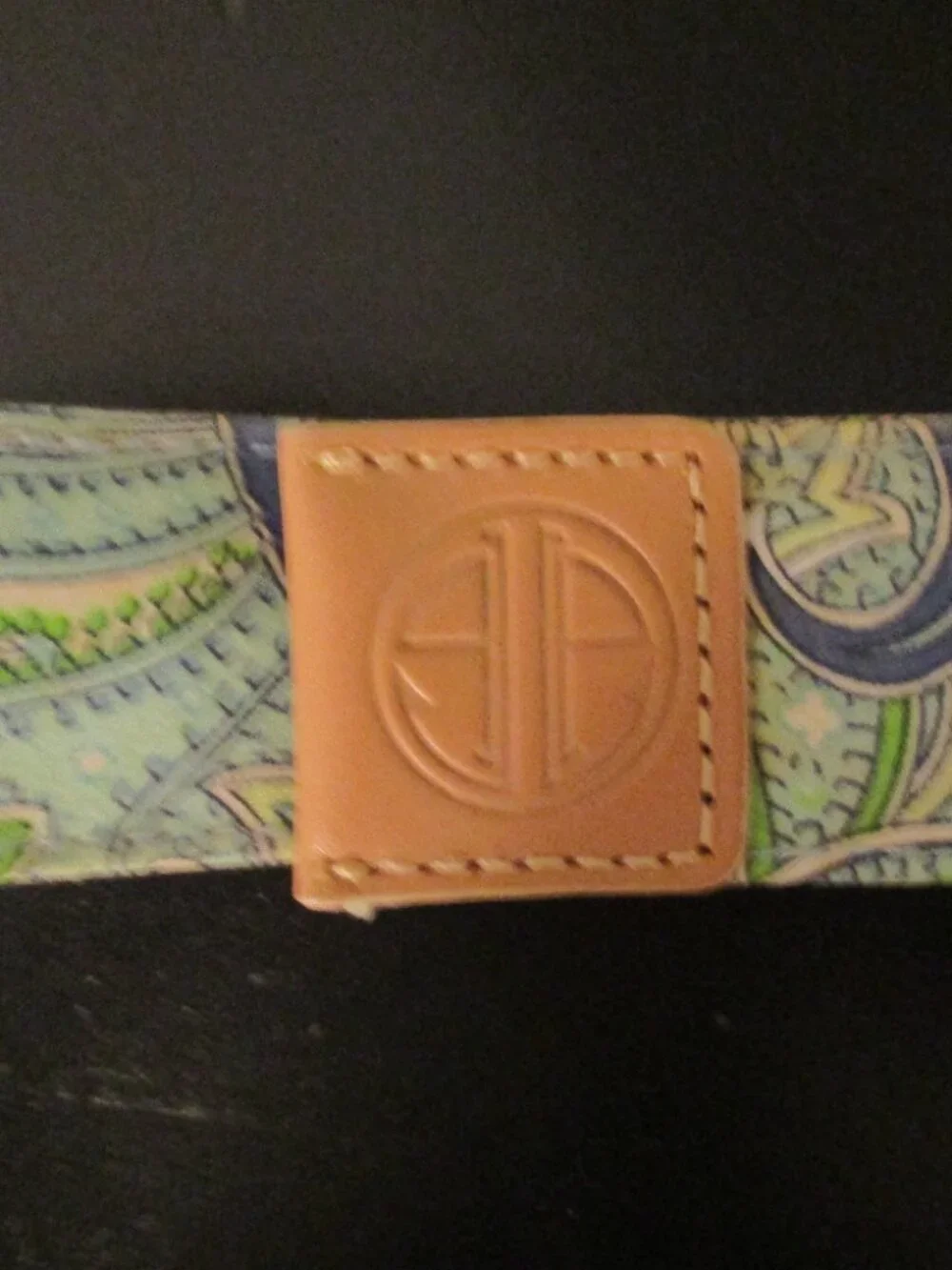 NWT Lilly Pulitzer ~ Paisley Print D-Ring Belt ~ Leather Detail ~ L ~ $65